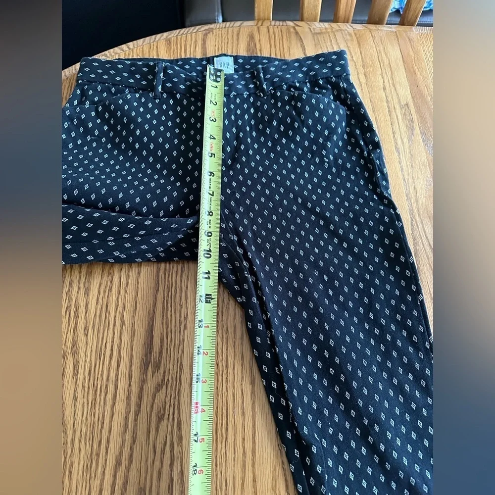 Gap Signature Skinny Ankle Mid Rise Dark Wash Geometric Print Stretch Pants 4
